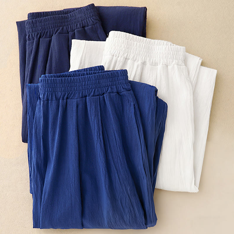 Buddha Stones Commute Damen-Haremshose mit elastischem Bund, Baumwolle, Länge 7-8, mit Taschen - image 15