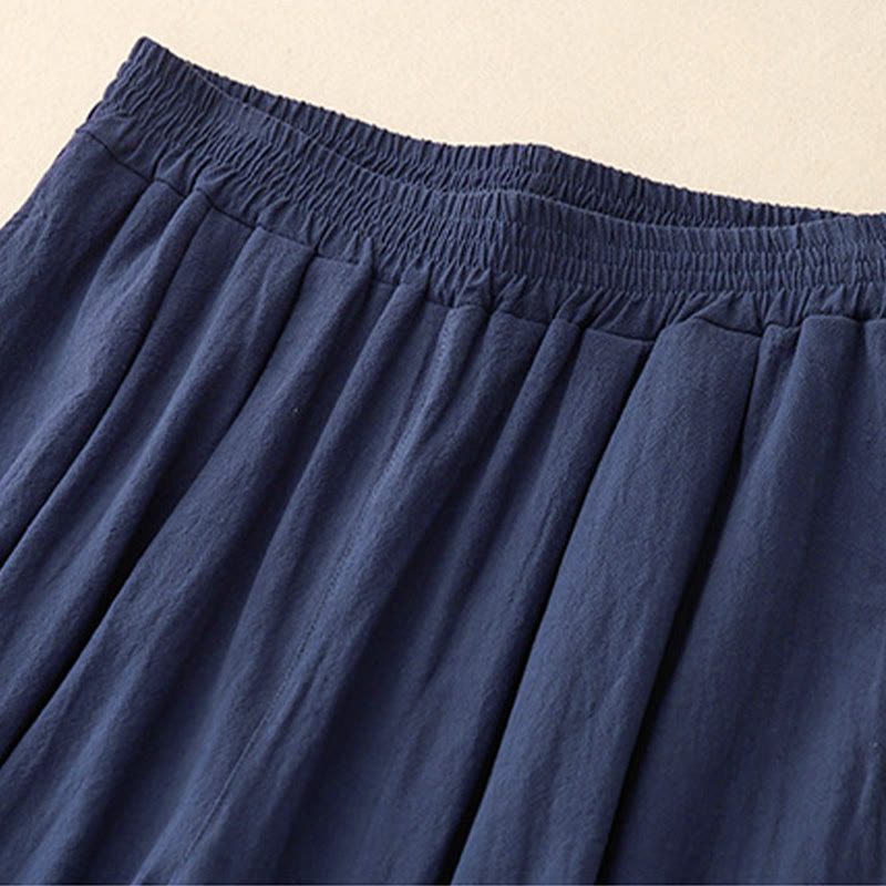 Buddha Stones Commute Damen-Haremshose mit elastischem Bund, Baumwolle, Länge 7-8, mit Taschen - image 1