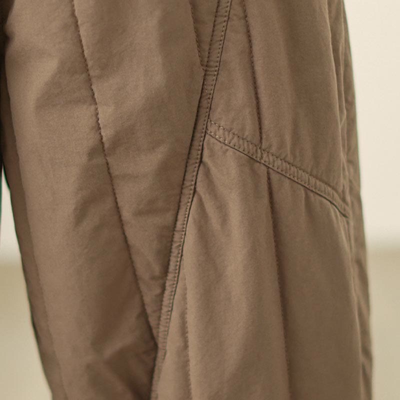 Buddha Stones Winter Plain High Waist Cotton Women's Harem Thermal Elastic Waist With Pockets - image 18