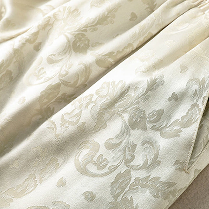 Buddha Stones Jacquard High Waist Design Damen Weites Bein Thermohose mit Taschen - image 6