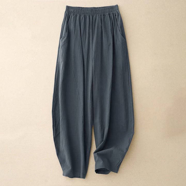 Buddha Stones Herbst Einfarbige Patchwork-Hose mit schlichtem Design, weites Bein und Taschen für Damen - Schiefergrau - US 8-10, UK/AU 12-14, EU 40-42 (2XL) - image 10