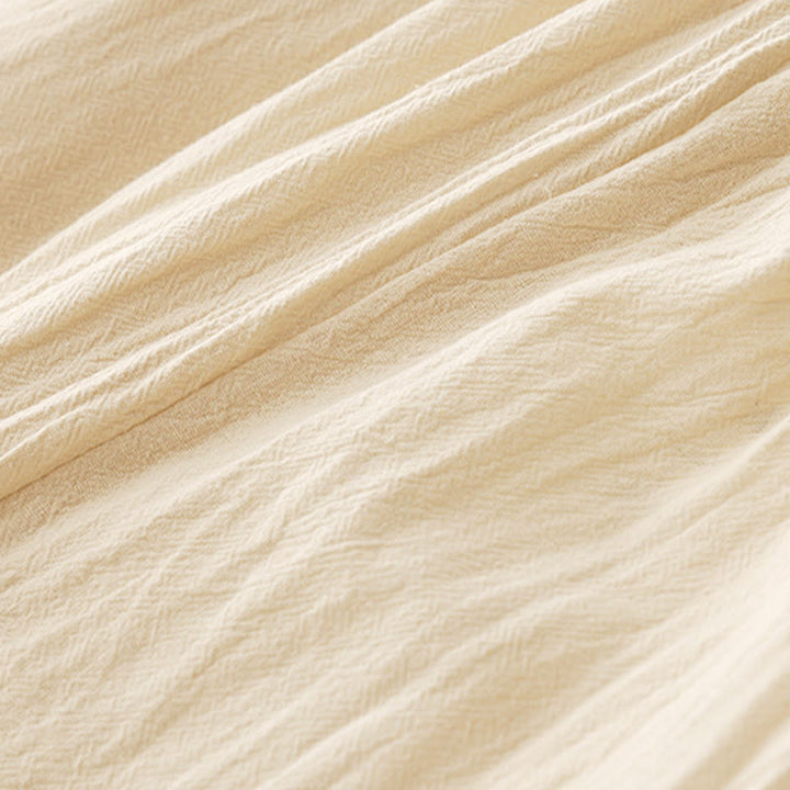 Buddha Stones Herbst Einfarbige Patchwork-Hose mit schlichtem Design, weites Bein und Taschen für Damen - image 3