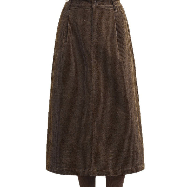 Buddha Stones Damen-Cordrock in Reinfarbe mit elastischem Bund, Länge 7-8, mit Taschen - image 8