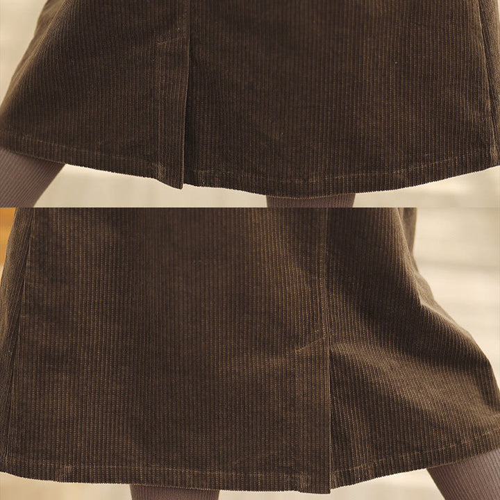 Buddha Stones Damen-Cordrock in Reinfarbe mit elastischem Bund, Länge 7-8, mit Taschen - image 7