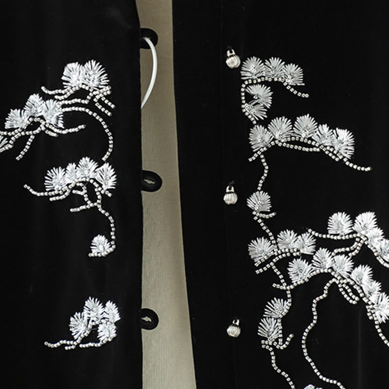 Ärmellose Damenweste mit Buddha Stones und weißem Blumenstickmuster - image 7