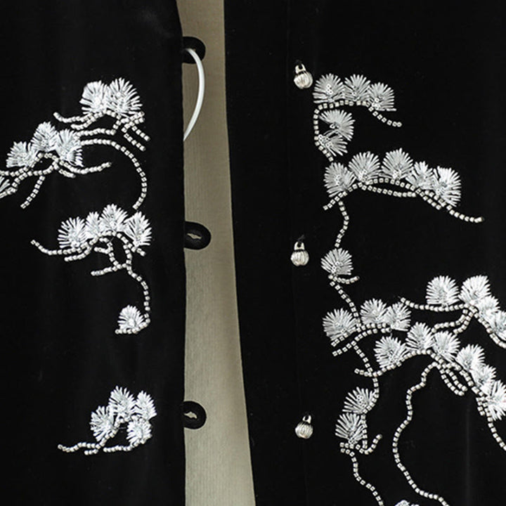 Ärmellose Damenweste mit Buddha Stones und weißem Blumenstickmuster - image 7