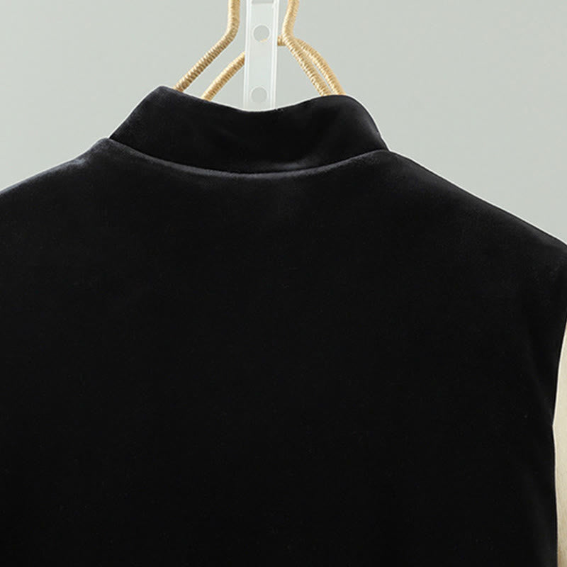 Ärmellose Damenweste mit Buddha Stones und weißem Blumenstickmuster - image 4