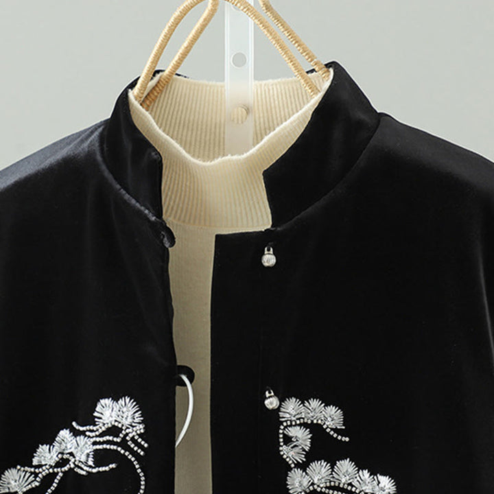 Ärmellose Damenweste mit Buddha Stones und weißem Blumenstickmuster - image 2