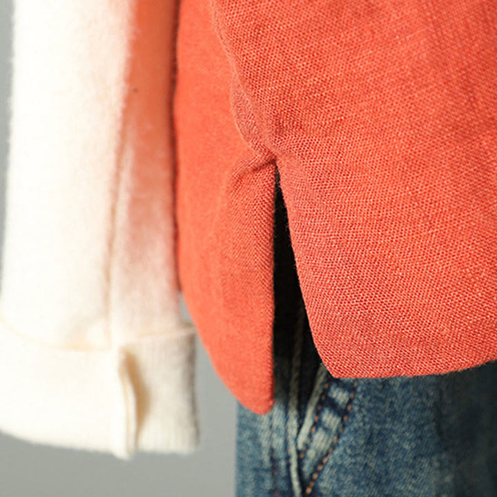 Ärmellose Damenweste mit Buddha Stones Blumenmuster, V-Ausschnitt und Froschknopfverschluss - image 8