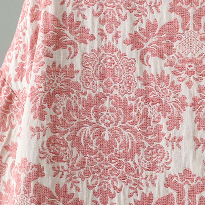 Buddha Stones Damen-Thermojacke mit Pfingstrosenmuster, Froschknopfverschluss, langen Ärmeln und Taschen - image 8