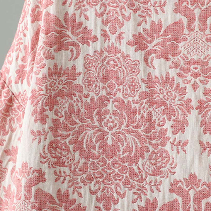 Buddha Stones Damen-Thermojacke mit Pfingstrosenmuster, Froschknopfverschluss, langen Ärmeln und Taschen - image 8