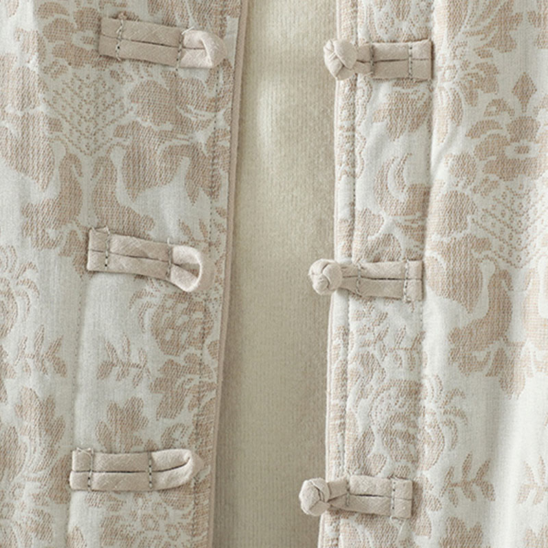 Buddha Stones Damen-Thermojacke mit Pfingstrosenmuster, Froschknopfverschluss, langen Ärmeln und Taschen - image 18