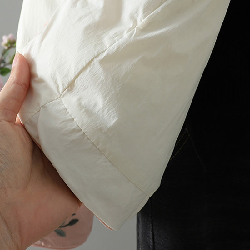 Buddha Stones , Pfirsichblütenstickerei, Froschknopfleiste, langärmelige Thermojacke für Damen mit Taschen - image 21