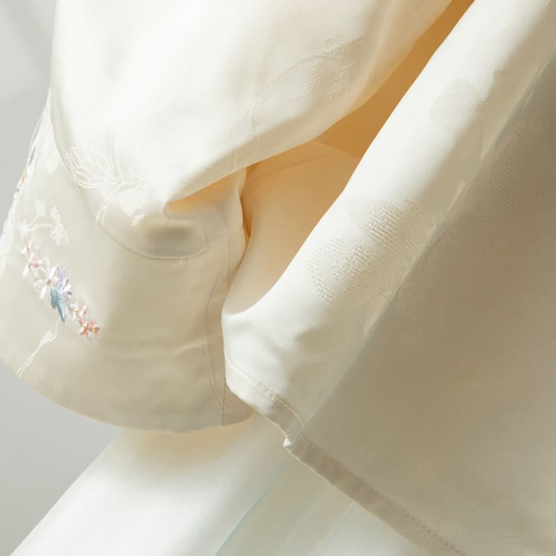 Damenjacke mit Buddha Stones , Herbstblumenstickerei, Froschknopf-Design und langen Ärmeln - image 10