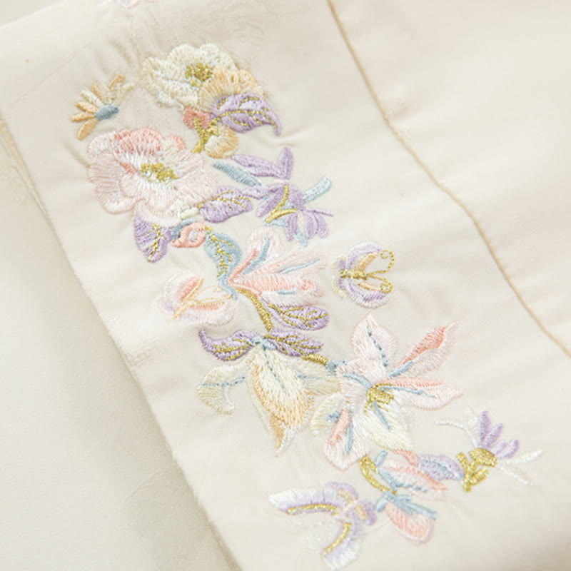 Damenjacke mit Buddha Stones , Herbstblumenstickerei, Froschknopf-Design und langen Ärmeln - image 11