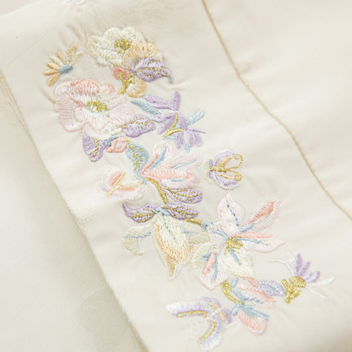 Damenjacke mit Buddha Stones , Herbstblumenstickerei, Froschknopf-Design und langen Ärmeln - image 11