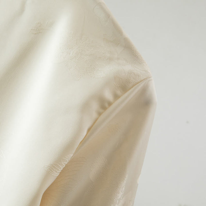 Damenjacke mit Buddha Stones , Herbstblumenstickerei, Froschknopf-Design und langen Ärmeln - image 4