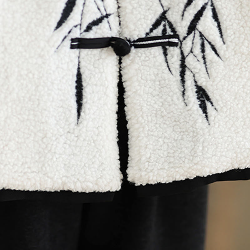 Buddha Stones, weiße Weidenblätter, Froschknopfleiste, langärmelige Thermojacke für Damen - image 10