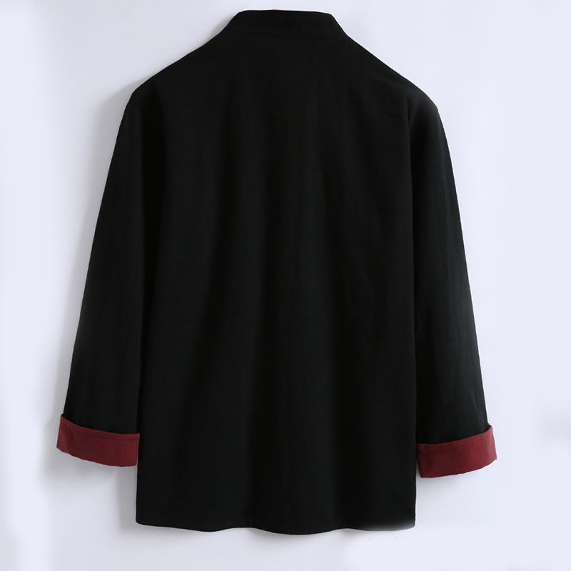 Buddha Stones Frühlings-Wendejacke aus chinesischer Baumwolle mit Froschknopfverschluss für Herren, langärmlig - image 4