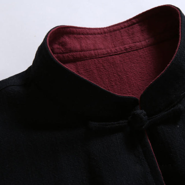 Buddha Stones Frühlings-Wendejacke aus chinesischer Baumwolle mit Froschknopfverschluss für Herren, langärmlig - image 6