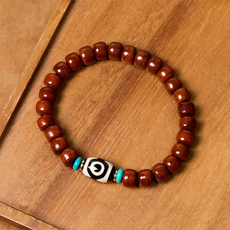 Buddha Stones, Knochenperlen, Vajra, dreiäugiges Dzi-Perlen-Glücksarmband - image 8