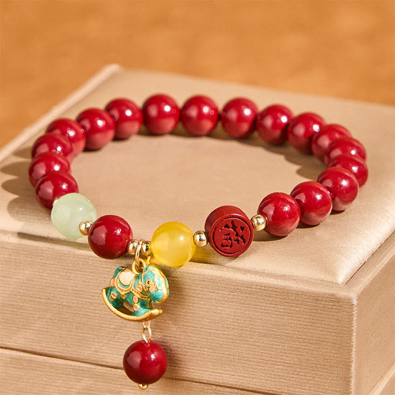 Buddha Stones Armband aus natürlichem Zinnober-Rot-Achat – Symbol für Ruhe und Selbstvertrauen, Jahr des Pferdes - image 2
