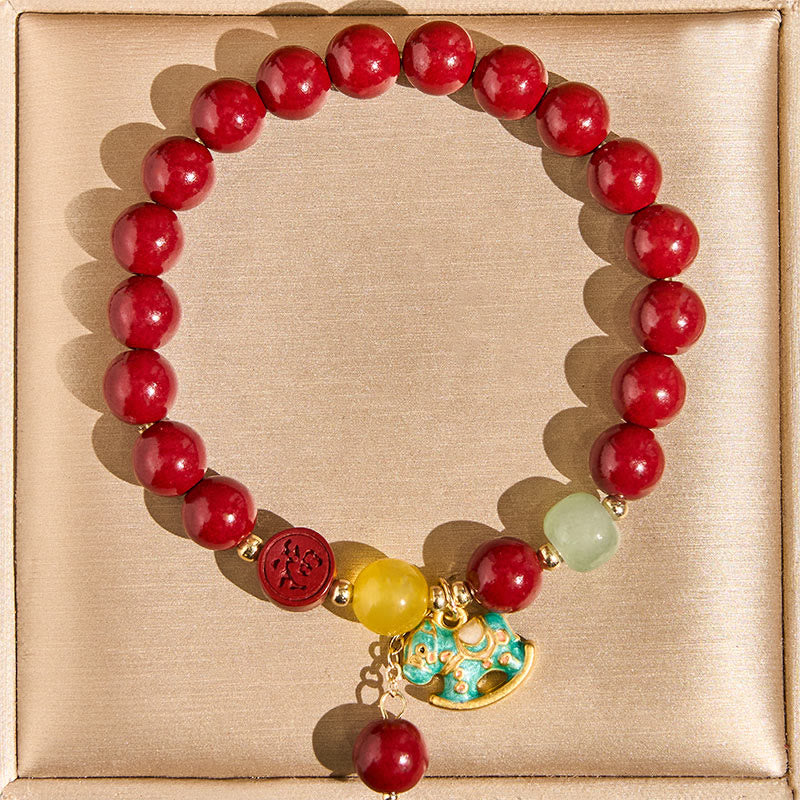 Buddha Stones Armband aus natürlichem Zinnober-Rot-Achat – Symbol für Ruhe und Selbstvertrauen, Jahr des Pferdes - image 3