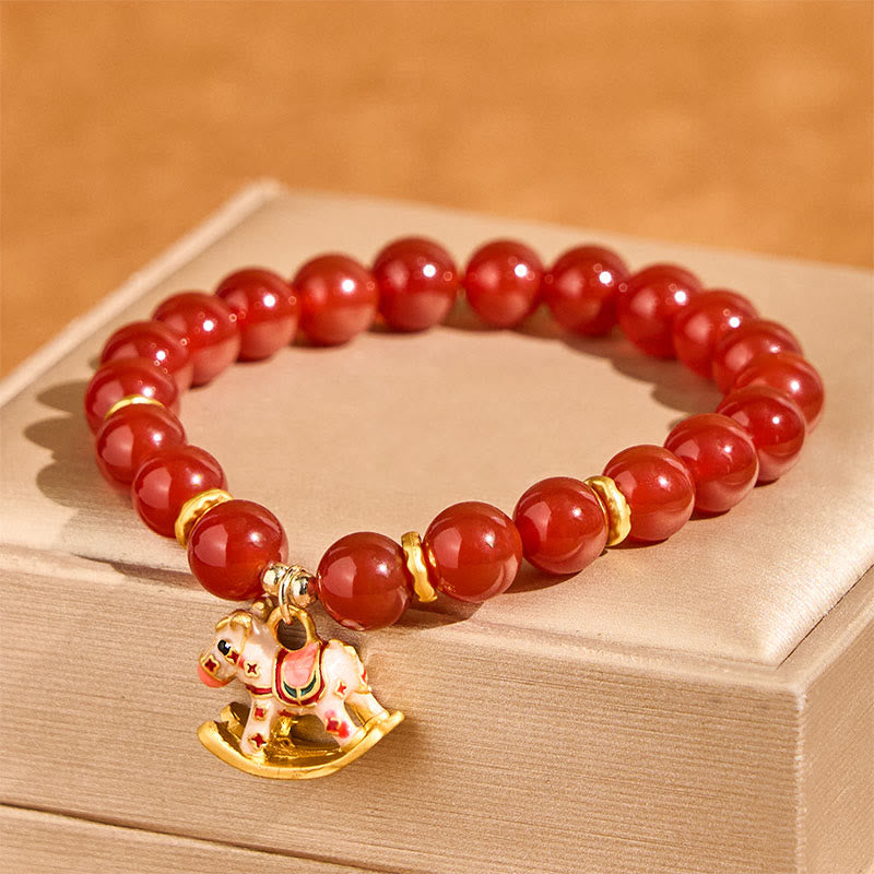 Buddha Stones Armband aus natürlichem Zinnober-Rot-Achat – Symbol für Ruhe und Selbstvertrauen, Jahr des Pferdes - image 9