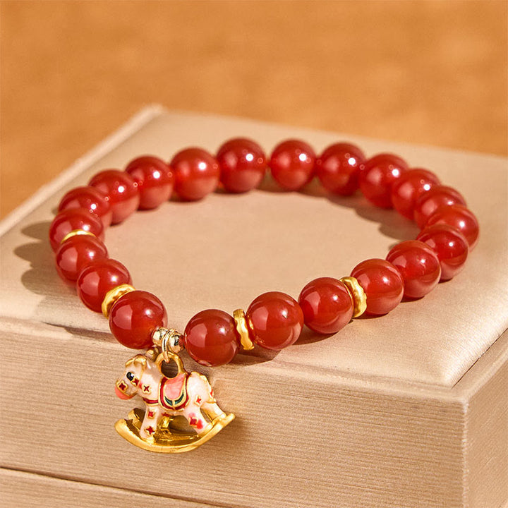 Buddha Stones Armband aus natürlichem Zinnober-Rot-Achat – Symbol für Ruhe und Selbstvertrauen, Jahr des Pferdes - image 9