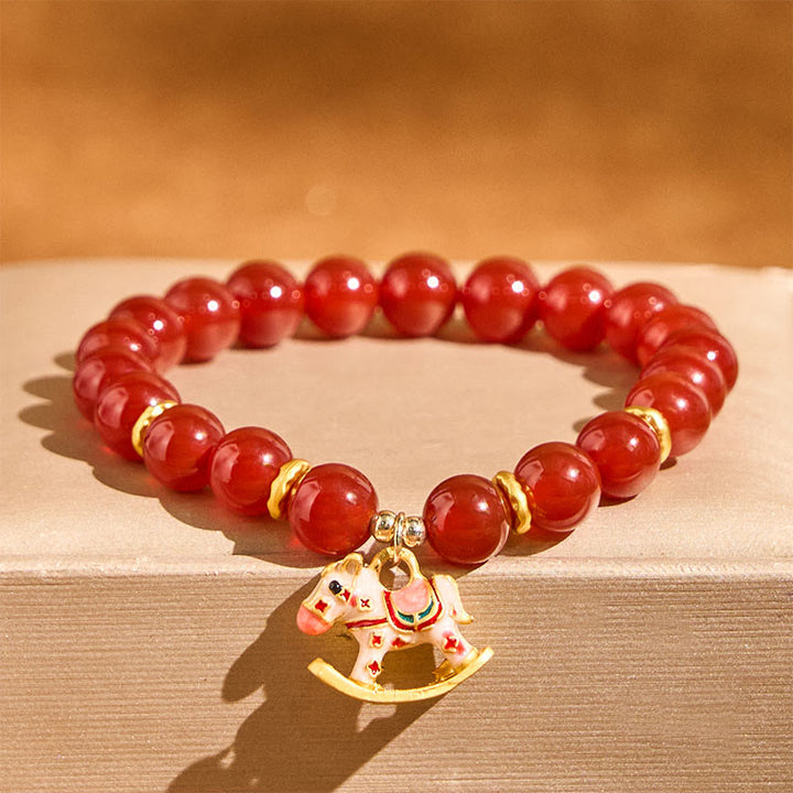 Buddha Stones Armband aus natürlichem Zinnober-Rot-Achat – Symbol für Ruhe und Selbstvertrauen, Jahr des Pferdes - image 8