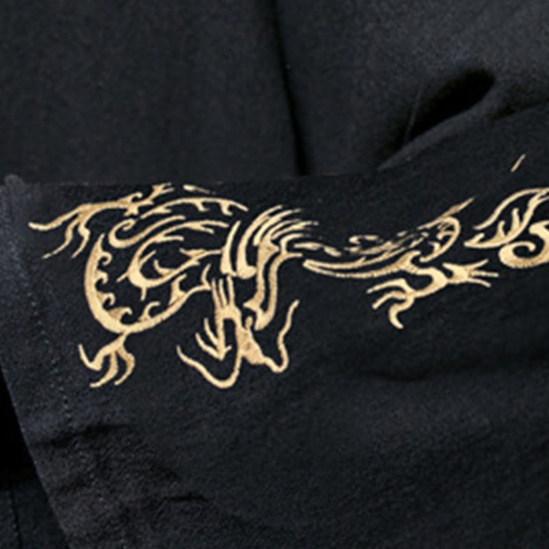 Buddha Stones, Drache, Phönix, offene Langarmjacke, Herren-Baumwollkimono - image 7