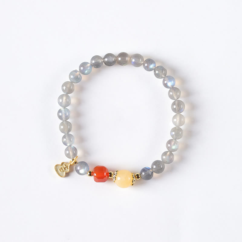 Buddha Stones Natürlicher Mondstein Lotus Love Charming Armband - image 12
