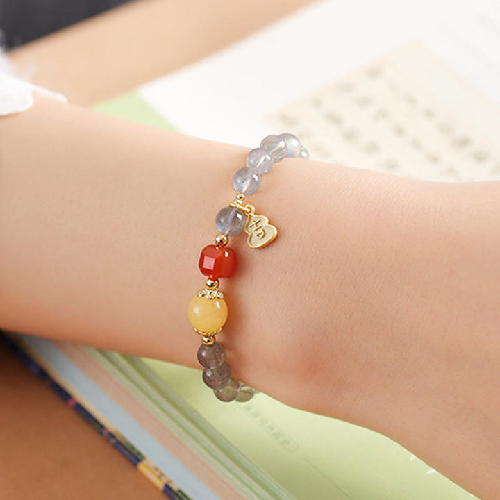 Buddha Stones Natürlicher Mondstein Lotus Love Charming Armband - image 14