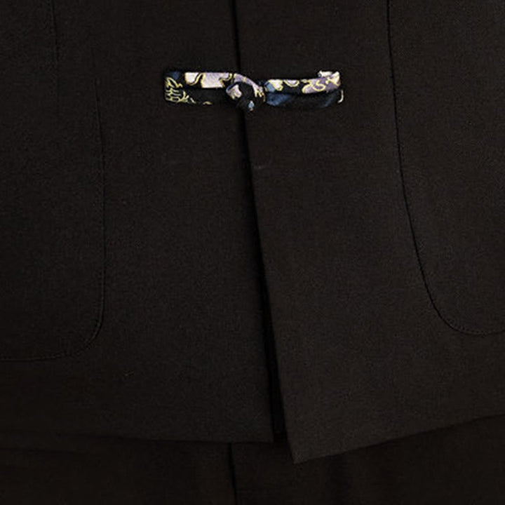 Buddha Stones 2-teiliges Tang-Anzug-Set mit Froschknopfleiste für Herren, bestehend aus Langarmhemd und Hose mit Wellenmuster - image 19