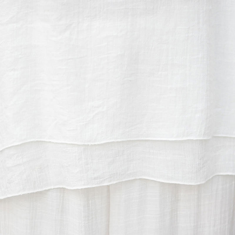 Buddha Stones ​​2-teiliges Set für Damen: Weißes Langarmshirt mit V-Ausschnitt und weite Hose – Meditationsset - image 12