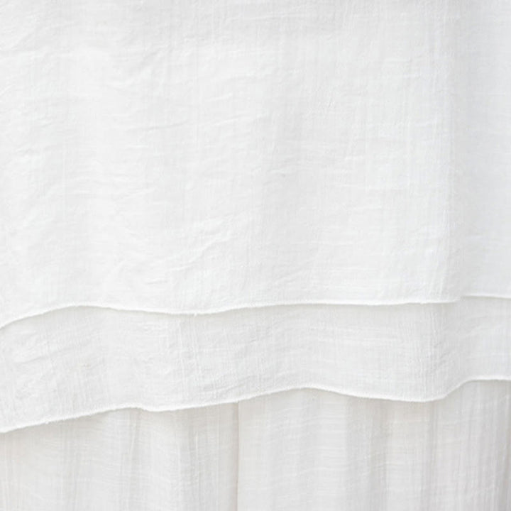 Buddha Stones ​​2-teiliges Set für Damen: Weißes Langarmshirt mit V-Ausschnitt und weite Hose – Meditationsset - image 12