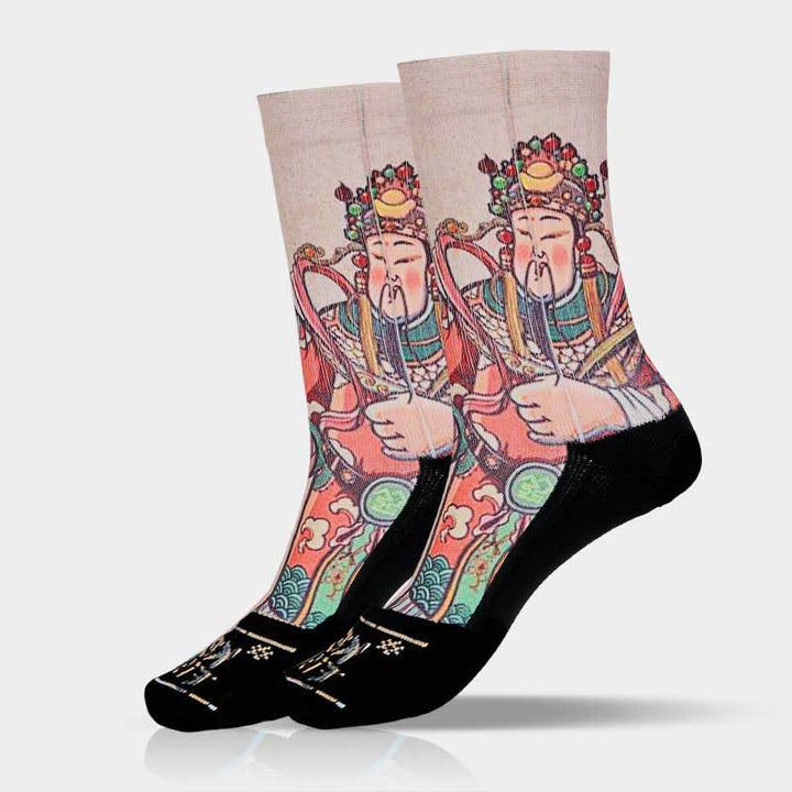 Buddha Stones Casual God Of Wealth Ruyi Handle Micro Crew Herren Damen Unisex Socken - image 15
