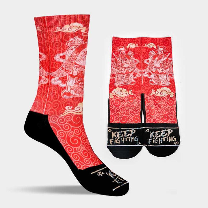 Buddha Stones Casual Gott des Reichtums Auspicious Clouds Micro Crew Herren Damen Unisex Socken - image 13