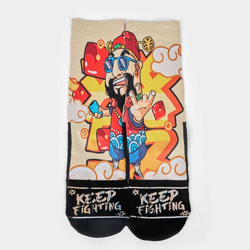 Buddha Stones Casual Gott des Reichtums Rote Umschläge Barren Micro Crew Männer Frauen Unisex Socken - image 7
