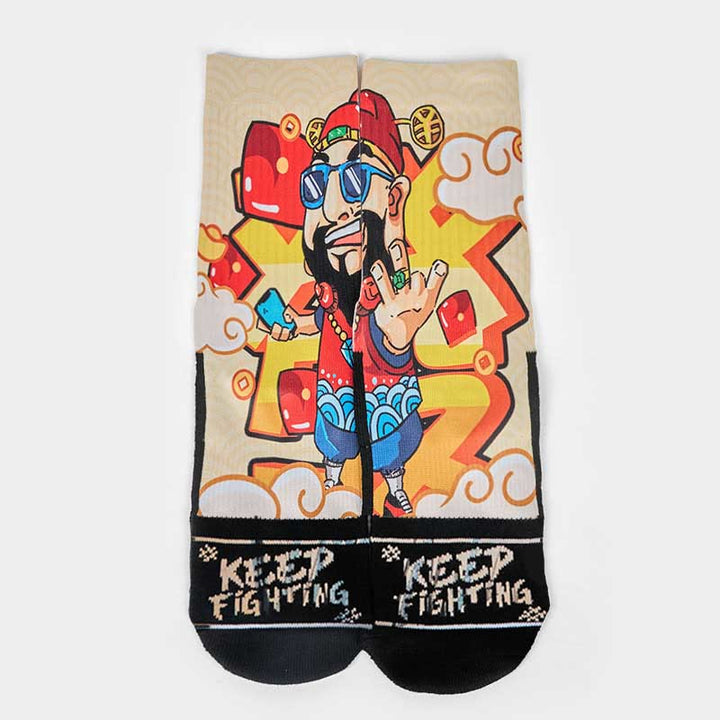 Buddha Stones Casual Gott des Reichtums Rote Umschläge Barren Micro Crew Männer Frauen Unisex Socken - image 7