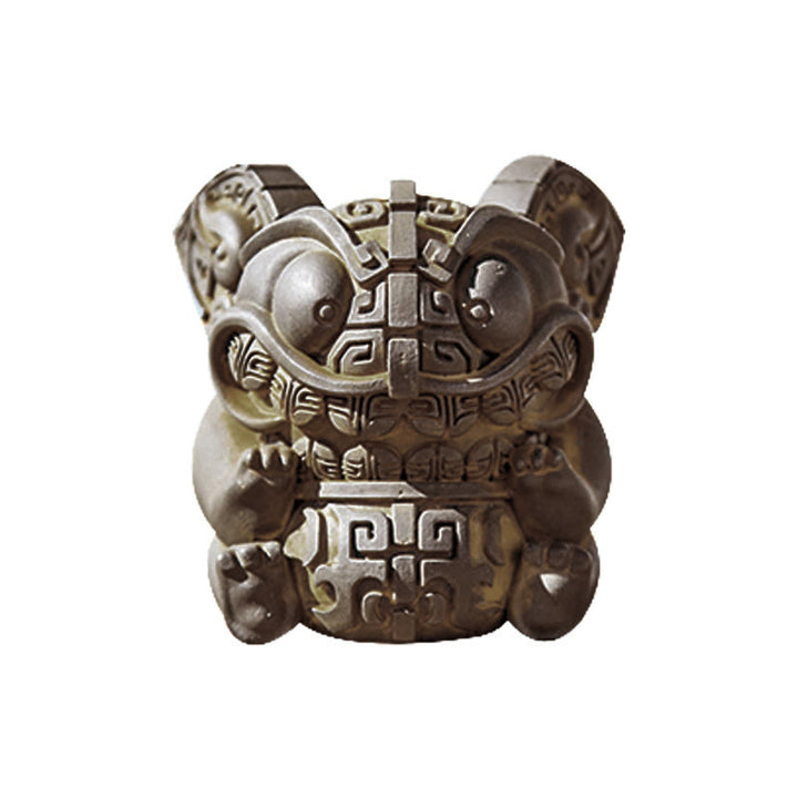 Buddha Stones aus handgefertigtem Gold, die ein Ungeheuer verschlingt – Eisenpulver-Rostguss-Harz-Statue – Heimdekoration - image 15