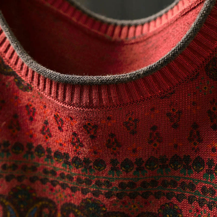 Buddha Stones ​​Herbstpflanzen-Blumenmuster Rundhalsausschnitt Langarm Damen Baumwollpullover mit Tasche - image 6