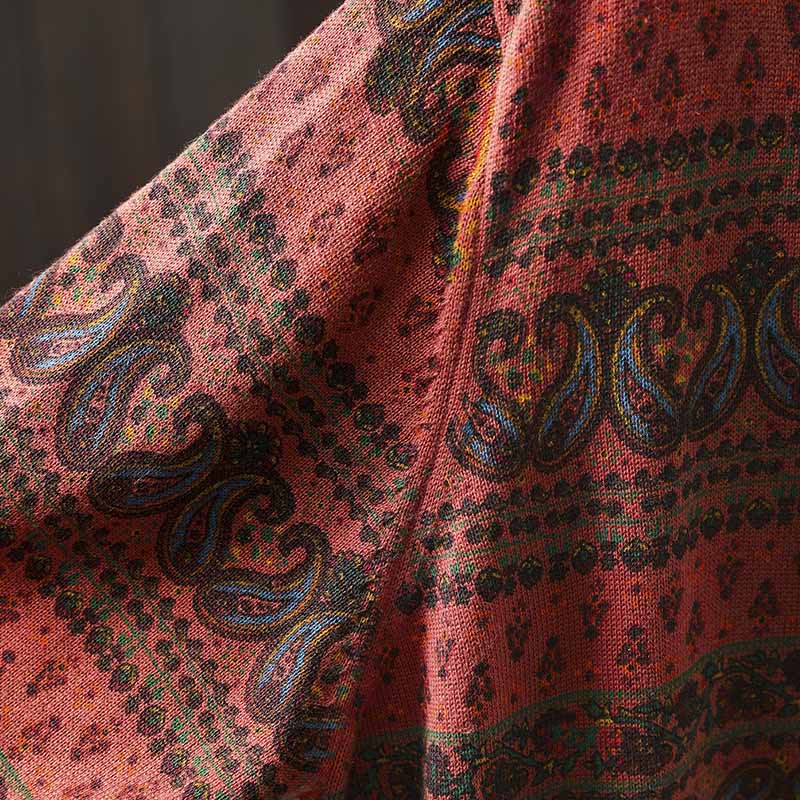 Buddha Stones ​​Herbstpflanzen-Blumenmuster Rundhalsausschnitt Langarm Damen Baumwollpullover mit Tasche - image 9