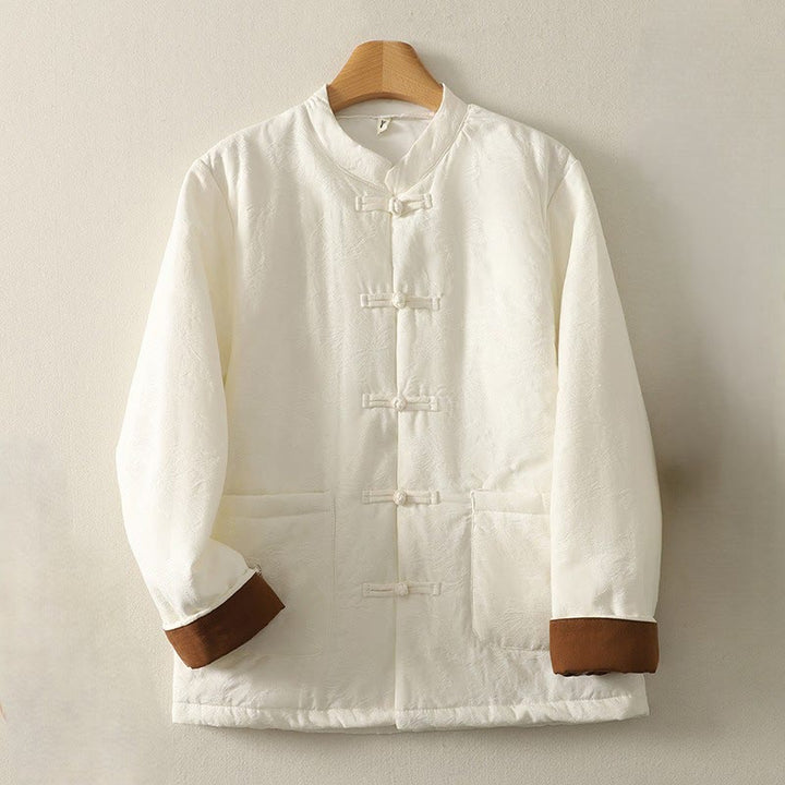 Buddha Stones Damen-Baumwolljacke mit Taschen und einfarbigem Froschknopf-Design, langärmlig - Beige - US 8-10, UK/AU 12-14, EU 40-42 (XL) - image 5