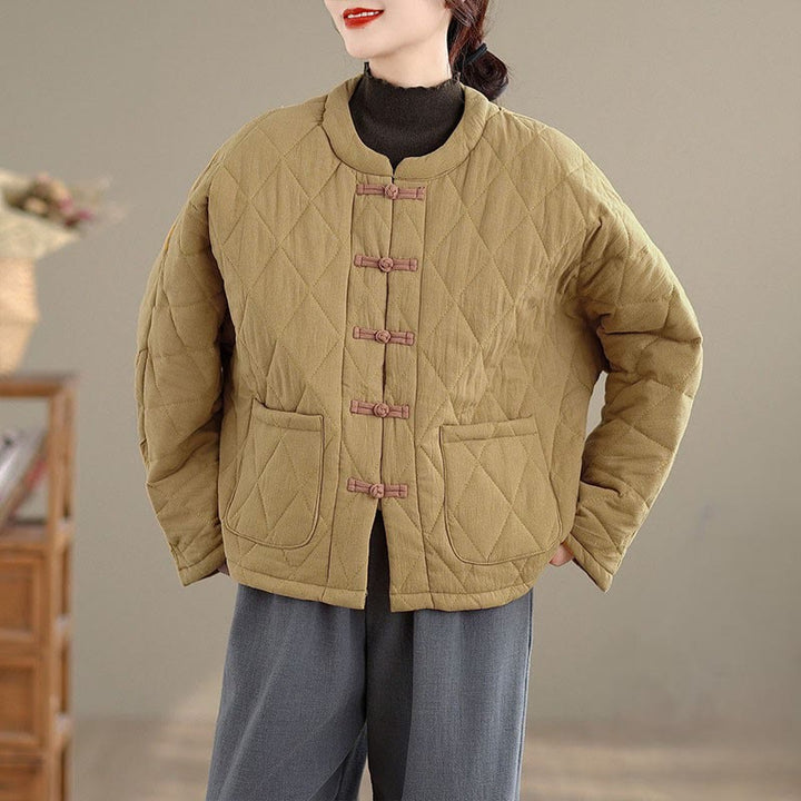 Buddha Stones Damen-Tai-Chi-Zen-Jacke mit langen Ärmeln, einfarbig, wattiert, mit Taschen - Goldrute - US14, UK/AU18, EU46 (2XL) - image 6