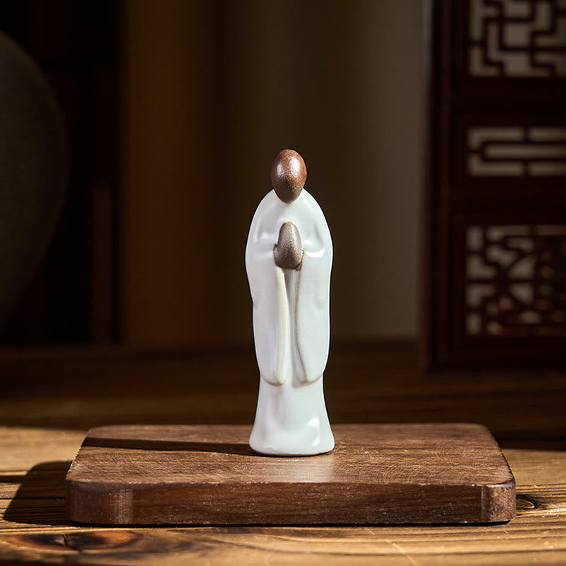 Buddha Stones Meditationsmönch-Keramikstatue – Ruhe und Gelassenheit als Heimdekoration - image 3