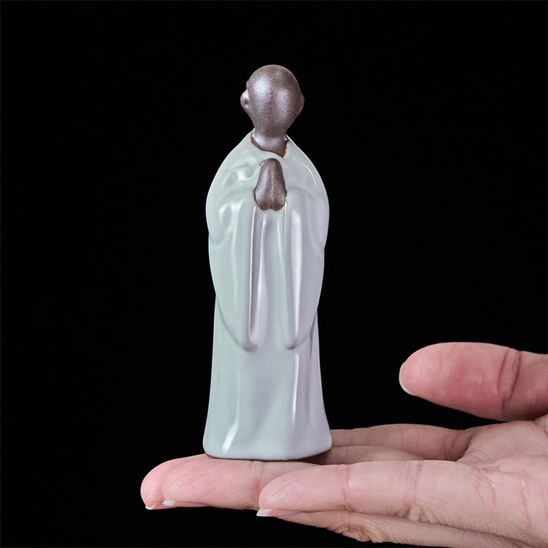 Buddha Stones Meditationsmönch-Keramikstatue – Ruhe und Gelassenheit als Heimdekoration - image 15