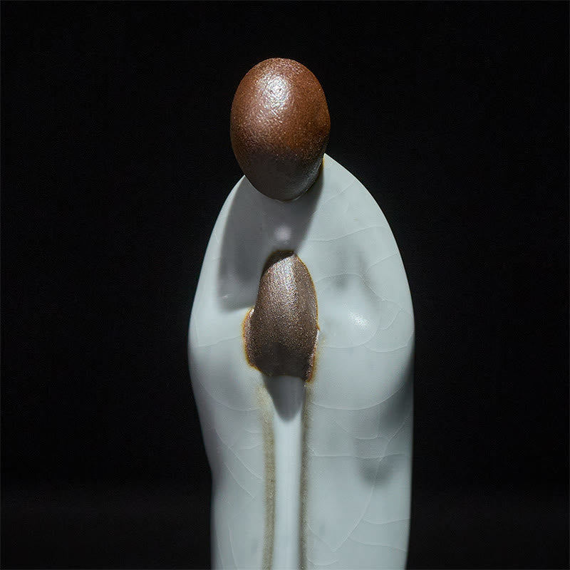 Buddha Stones Meditationsmönch-Keramikstatue – Ruhe und Gelassenheit als Heimdekoration - image 7