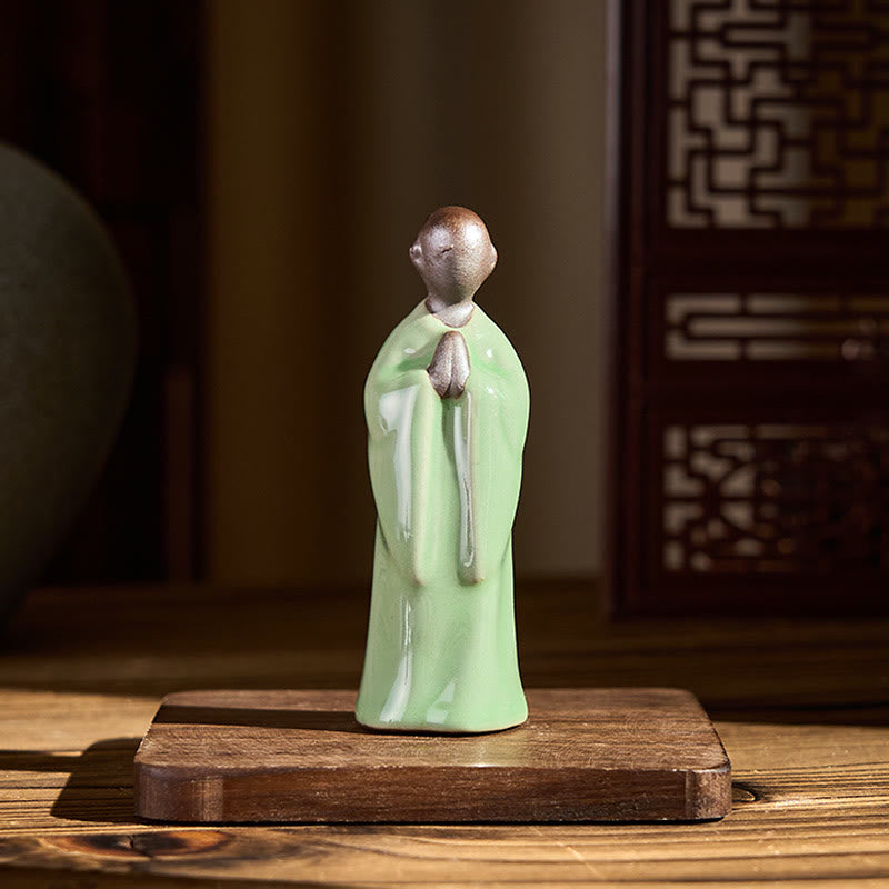 Buddha Stones Meditationsmönch-Keramikstatue – Ruhe und Gelassenheit als Heimdekoration - image 36