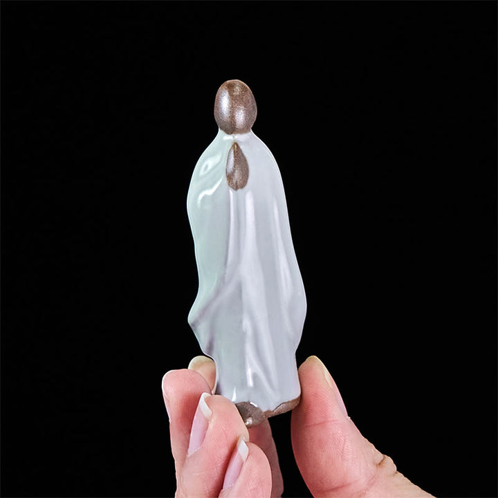 Buddha Stones Meditationsmönch-Keramikstatue – Ruhe und Gelassenheit als Heimdekoration - image 22